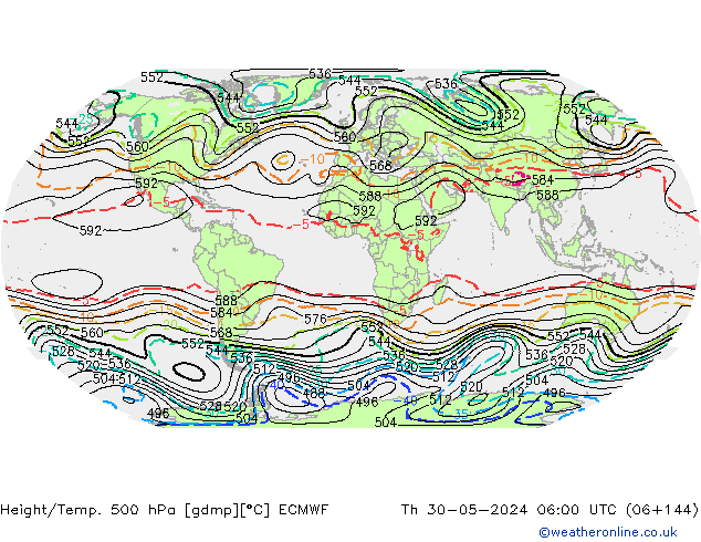 Yükseklik/Sıc. 500 hPa ECMWF Per 30.05.2024 06 UTC