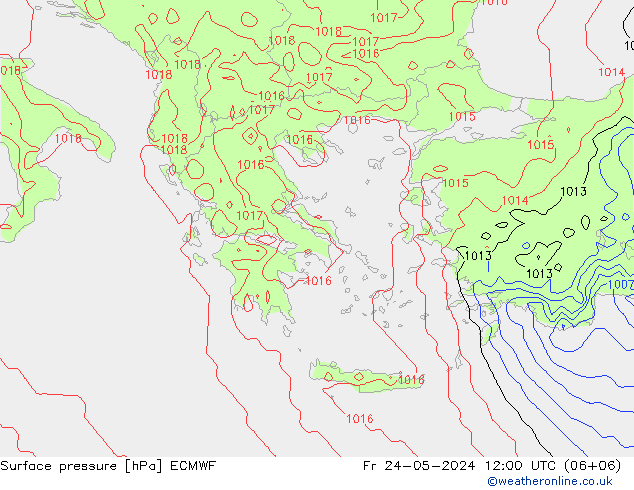 Surface pressure ECMWF Fr 24.05.2024 12 UTC