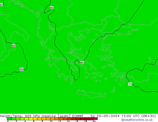 Height/Temp. 925 hPa ECMWF  25.05.2024 12 UTC