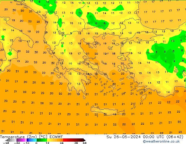 Temperature (2m) ECMWF Su 26.05.2024 00 UTC