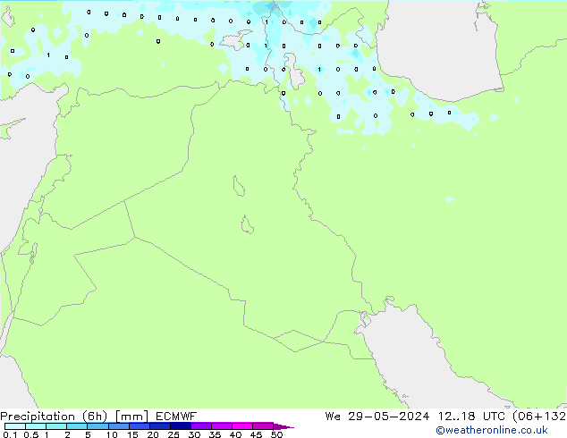 Precipitación (6h) ECMWF mié 29.05.2024 18 UTC