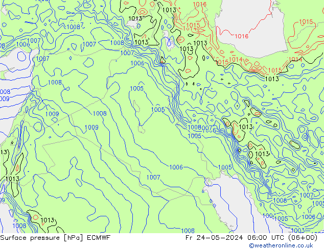 Bodendruck ECMWF Fr 24.05.2024 06 UTC