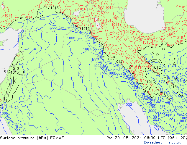 Yer basıncı ECMWF Çar 29.05.2024 06 UTC