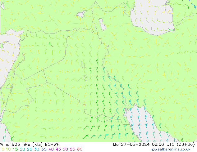 Vent 925 hPa ECMWF lun 27.05.2024 00 UTC