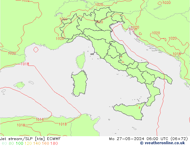 Polarjet/Bodendruck ECMWF Mo 27.05.2024 06 UTC