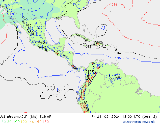 Jet stream/SLP ECMWF Pá 24.05.2024 18 UTC