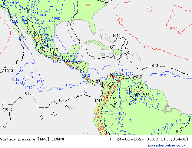 ciśnienie ECMWF pt. 24.05.2024 06 UTC