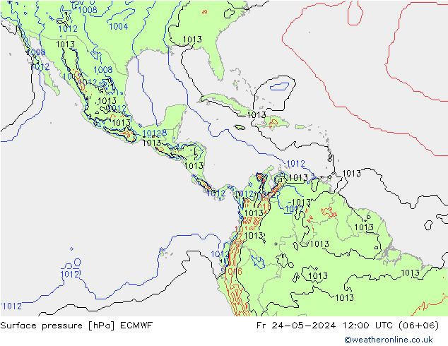 Pressione al suolo ECMWF ven 24.05.2024 12 UTC