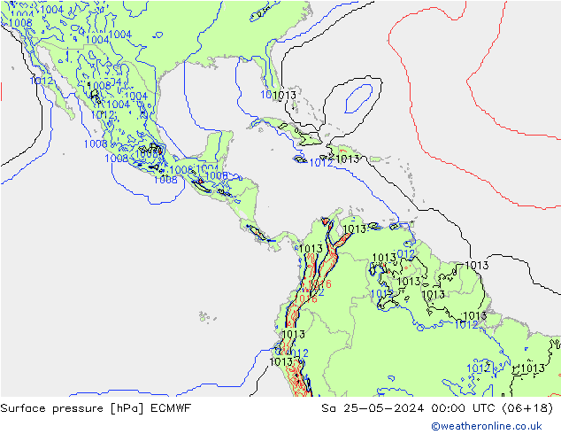 Luchtdruk (Grond) ECMWF za 25.05.2024 00 UTC