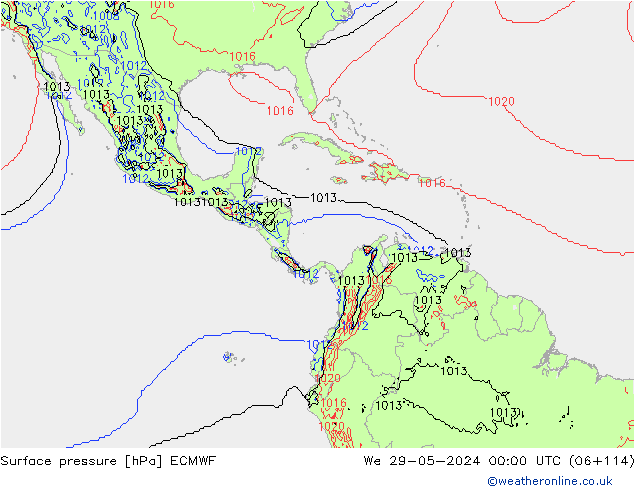 Surface pressure ECMWF We 29.05.2024 00 UTC