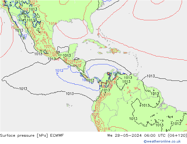 pression de l'air ECMWF mer 29.05.2024 06 UTC