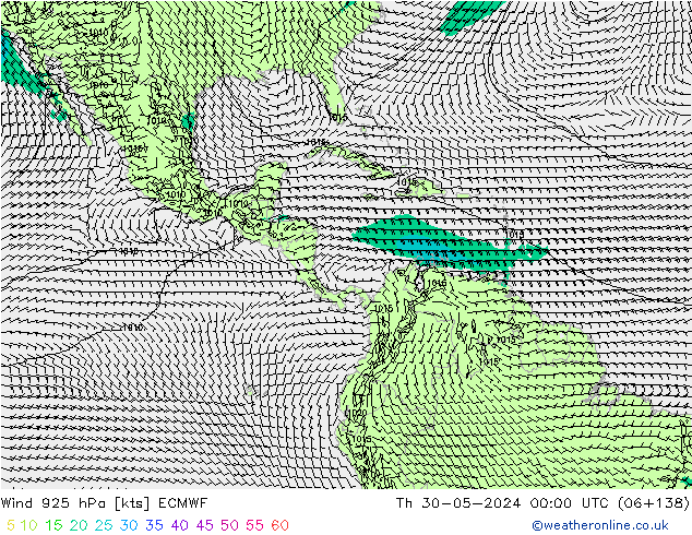 Rüzgar 925 hPa ECMWF Per 30.05.2024 00 UTC