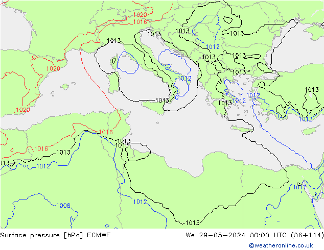 ciśnienie ECMWF śro. 29.05.2024 00 UTC