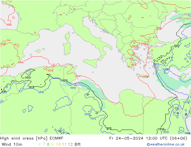 Windvelden ECMWF vr 24.05.2024 12 UTC