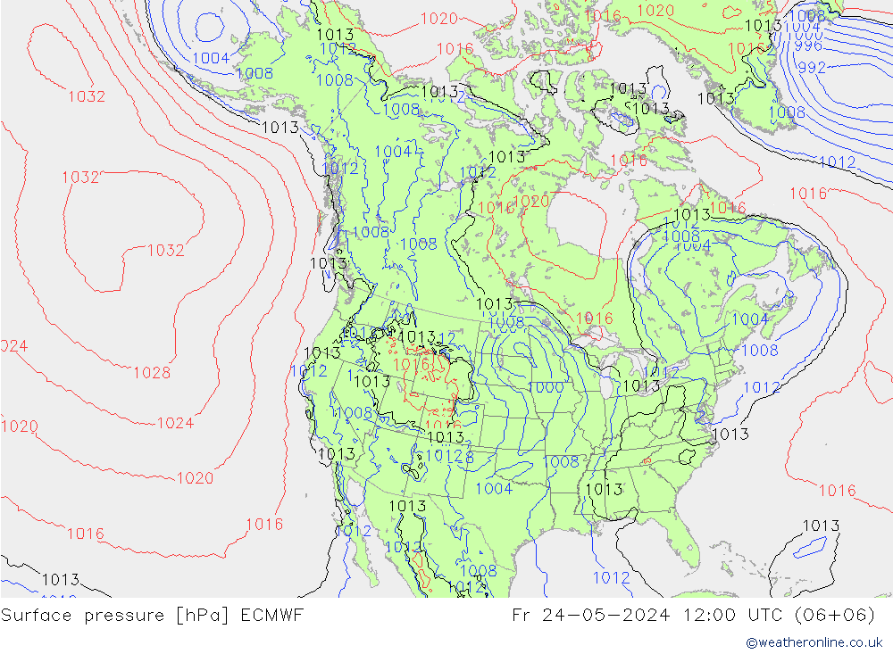 Surface pressure ECMWF Fr 24.05.2024 12 UTC