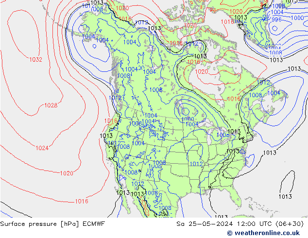 ciśnienie ECMWF so. 25.05.2024 12 UTC