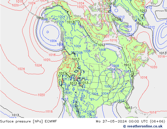 Luchtdruk (Grond) ECMWF ma 27.05.2024 00 UTC