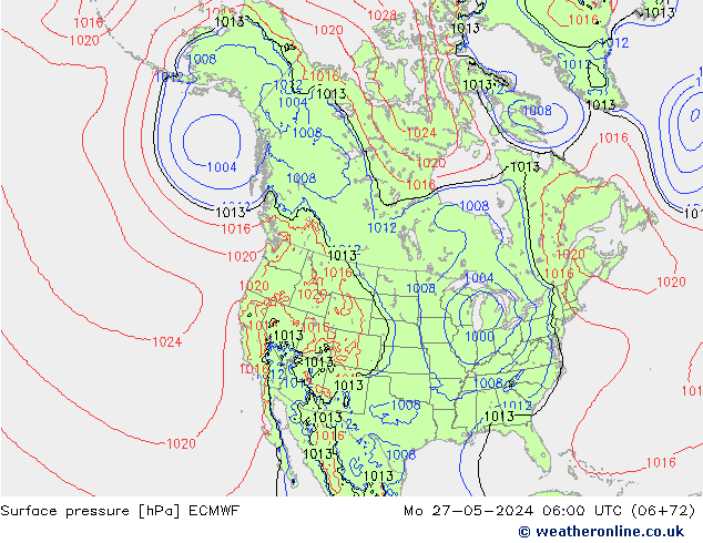 Luchtdruk (Grond) ECMWF ma 27.05.2024 06 UTC