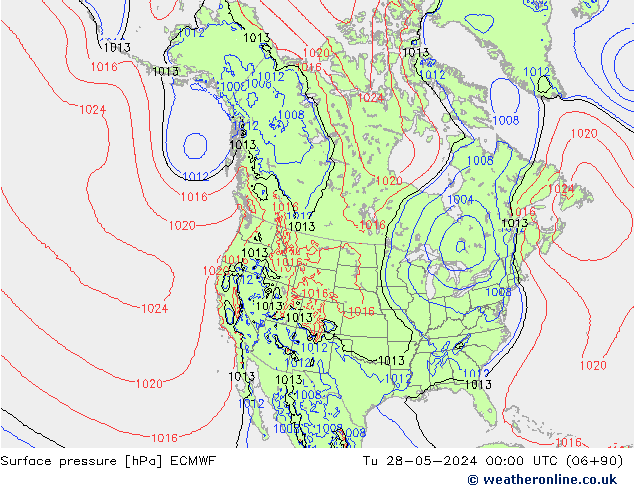 Luchtdruk (Grond) ECMWF di 28.05.2024 00 UTC