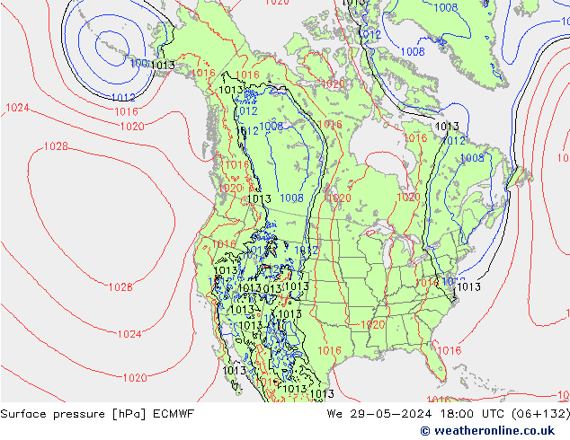 pression de l'air ECMWF mer 29.05.2024 18 UTC