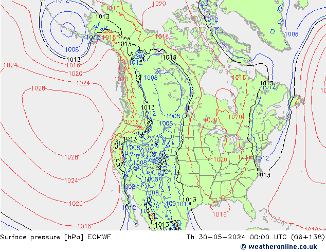 Bodendruck ECMWF Do 30.05.2024 00 UTC