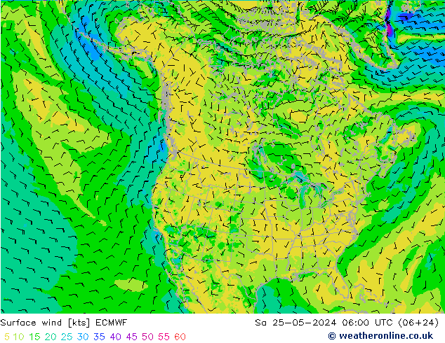 风 10 米 ECMWF 星期六 25.05.2024 06 UTC