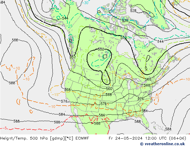 Height/Temp. 500 hPa ECMWF 星期五 24.05.2024 12 UTC