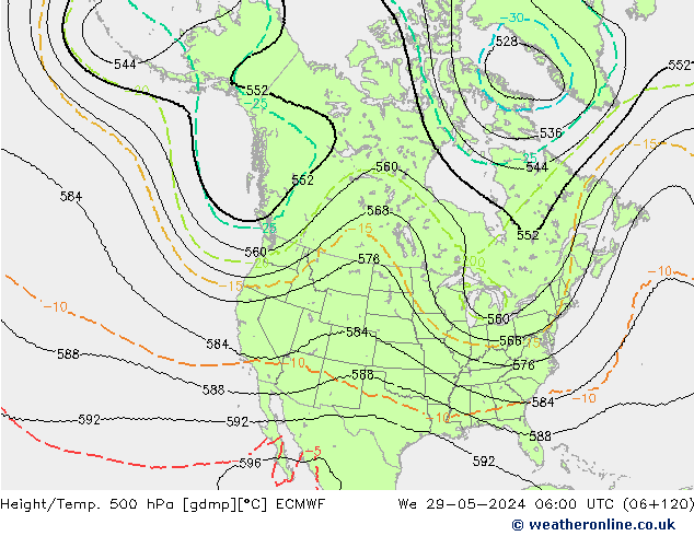 Height/Temp. 500 гПа ECMWF ср 29.05.2024 06 UTC