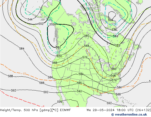 Yükseklik/Sıc. 500 hPa ECMWF Çar 29.05.2024 18 UTC