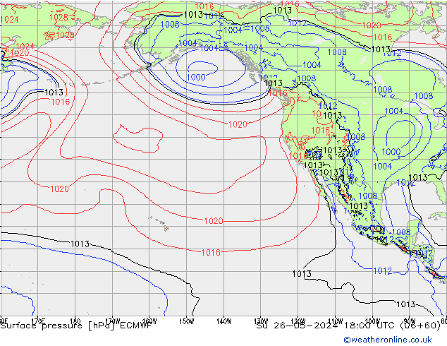 Yer basıncı ECMWF Paz 26.05.2024 18 UTC