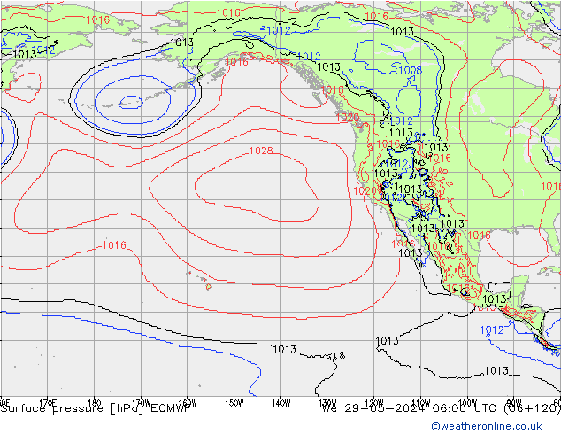 Yer basıncı ECMWF Çar 29.05.2024 06 UTC