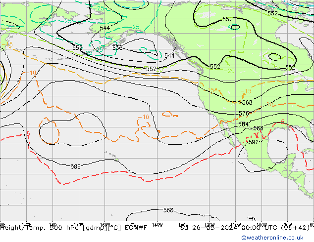 Height/Temp. 500 hPa ECMWF Dom 26.05.2024 00 UTC