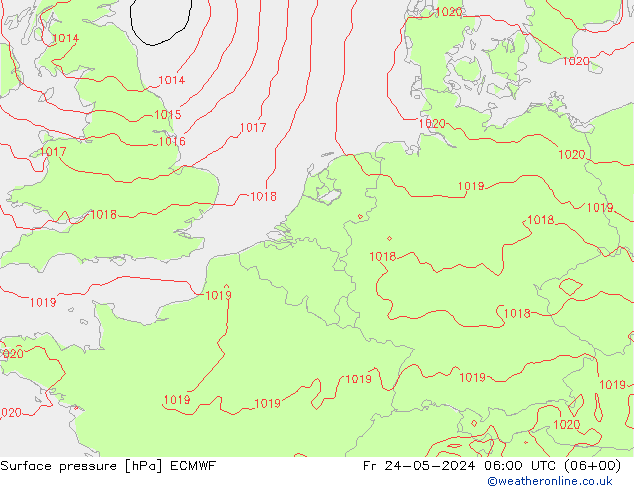 Surface pressure ECMWF Fr 24.05.2024 06 UTC