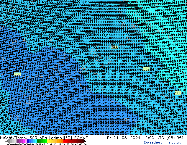 Géop./Temp. 500 hPa ECMWF ven 24.05.2024 12 UTC