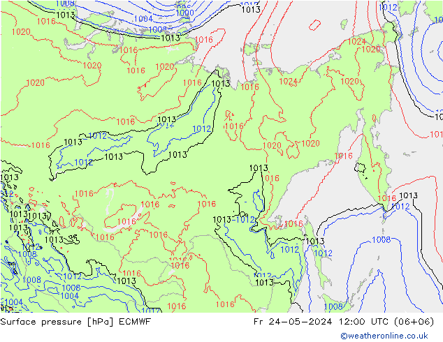 Yer basıncı ECMWF Cu 24.05.2024 12 UTC
