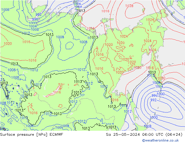 pression de l'air ECMWF sam 25.05.2024 06 UTC