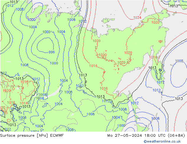 приземное давление ECMWF пн 27.05.2024 18 UTC