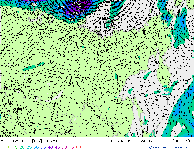 Vento 925 hPa ECMWF Sex 24.05.2024 12 UTC