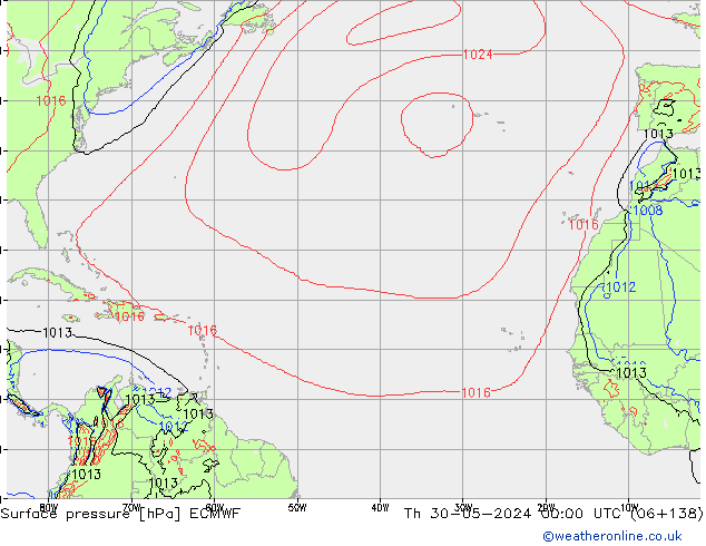 Yer basıncı ECMWF Per 30.05.2024 00 UTC