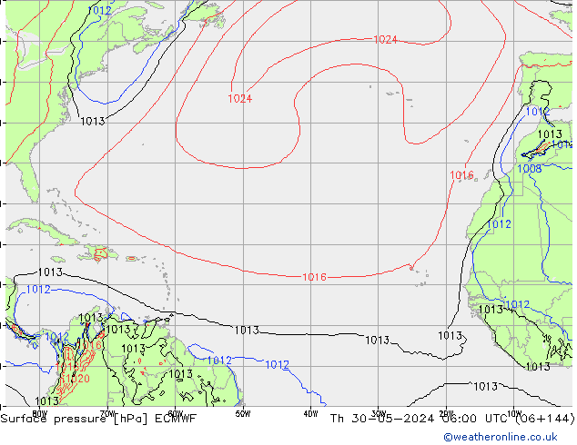 Bodendruck ECMWF Do 30.05.2024 06 UTC