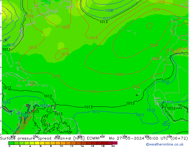 pression de l'air Spread ECMWF lun 27.05.2024 06 UTC