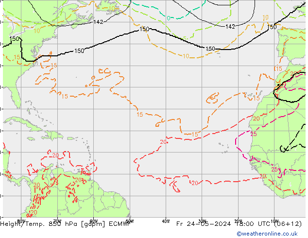Height/Temp. 850 hPa ECMWF pt. 24.05.2024 18 UTC
