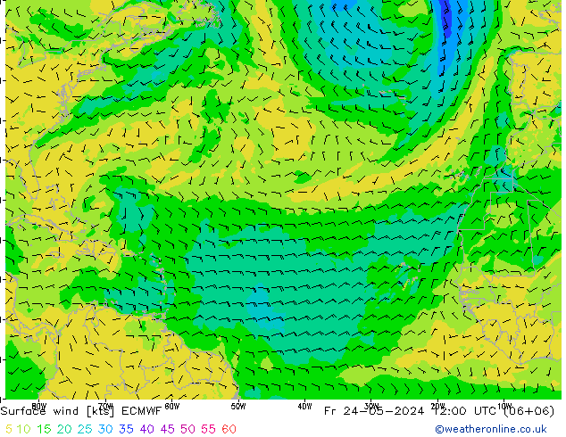 Wind 10 m ECMWF vr 24.05.2024 12 UTC