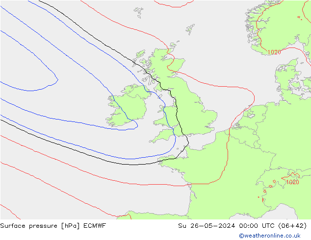 Surface pressure ECMWF Su 26.05.2024 00 UTC