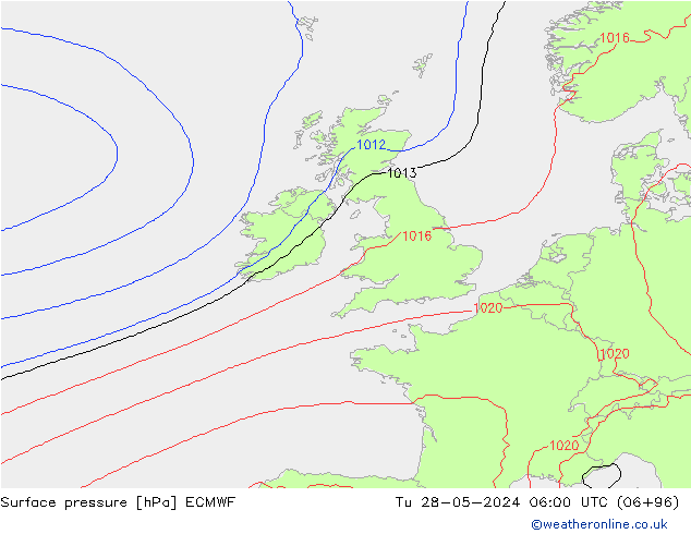 Pressione al suolo ECMWF mar 28.05.2024 06 UTC