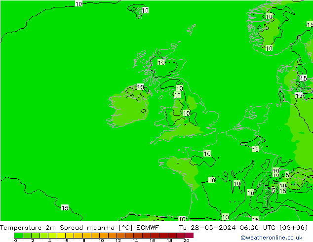 Temperatura 2m Spread ECMWF Ter 28.05.2024 06 UTC