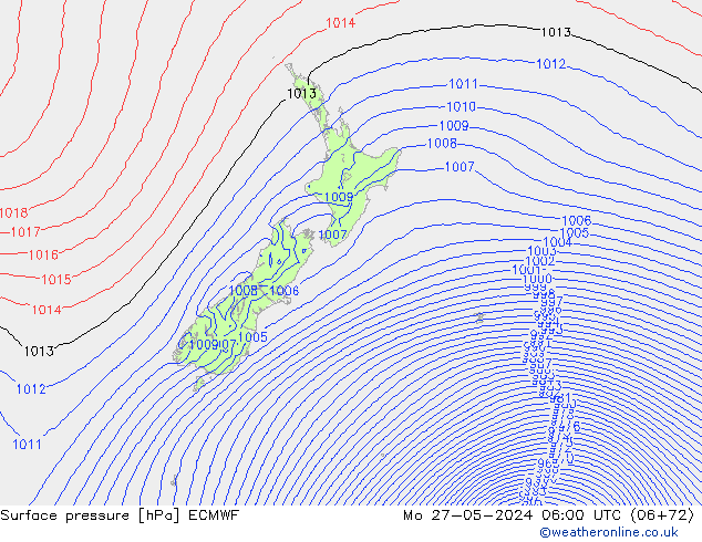 Luchtdruk (Grond) ECMWF ma 27.05.2024 06 UTC