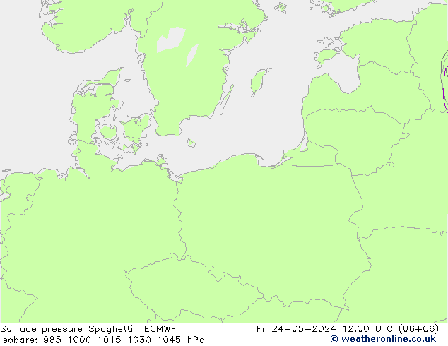 Yer basıncı Spaghetti ECMWF Cu 24.05.2024 12 UTC