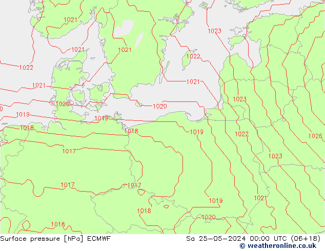 pression de l'air ECMWF sam 25.05.2024 00 UTC