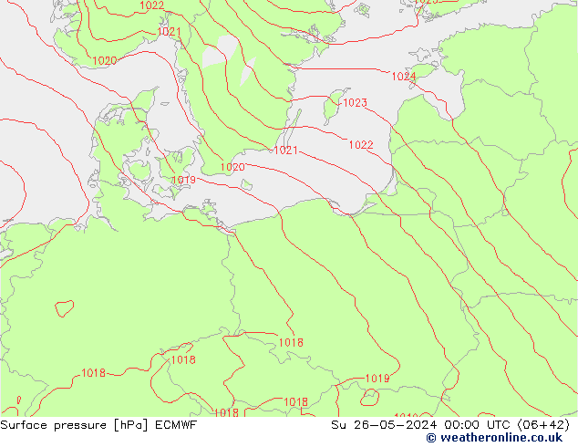 Yer basıncı ECMWF Paz 26.05.2024 00 UTC